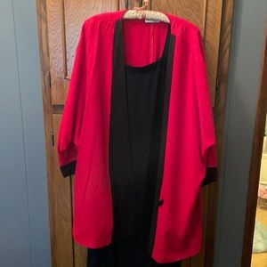 Gemini II Red/Black 2X, loose fitting jacket, 2 pc